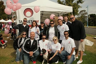 Group photo at TCWGlobals first ever sponsored event - the Susan G Komen Race for the Cure to fight breast cancer