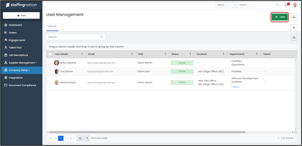 StaffingNation User Management