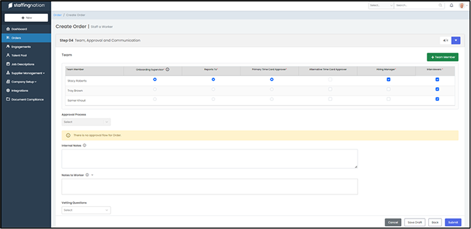 StaffingNation Create Order form Step 4