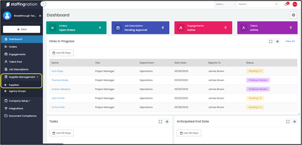 StaffingNation Dashboard